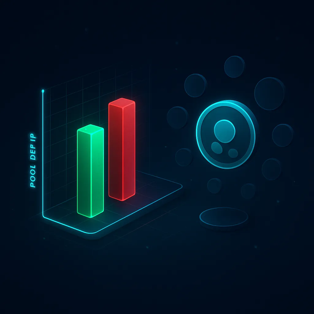 Liquidity pool visualization showing locked vs unlocked liquidity and pool depth