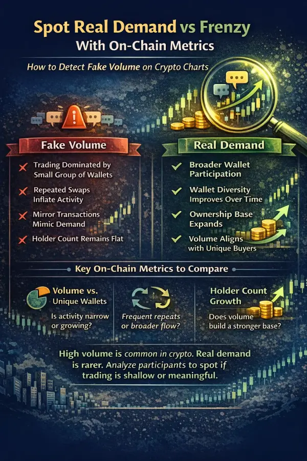 Inflated DEX activity with high trading volume misleading traders about genuine demand and market momentum.