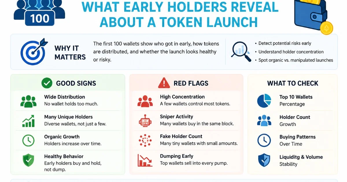 The First 100 Wallets: What Early Holders Reveal About a Token Launch