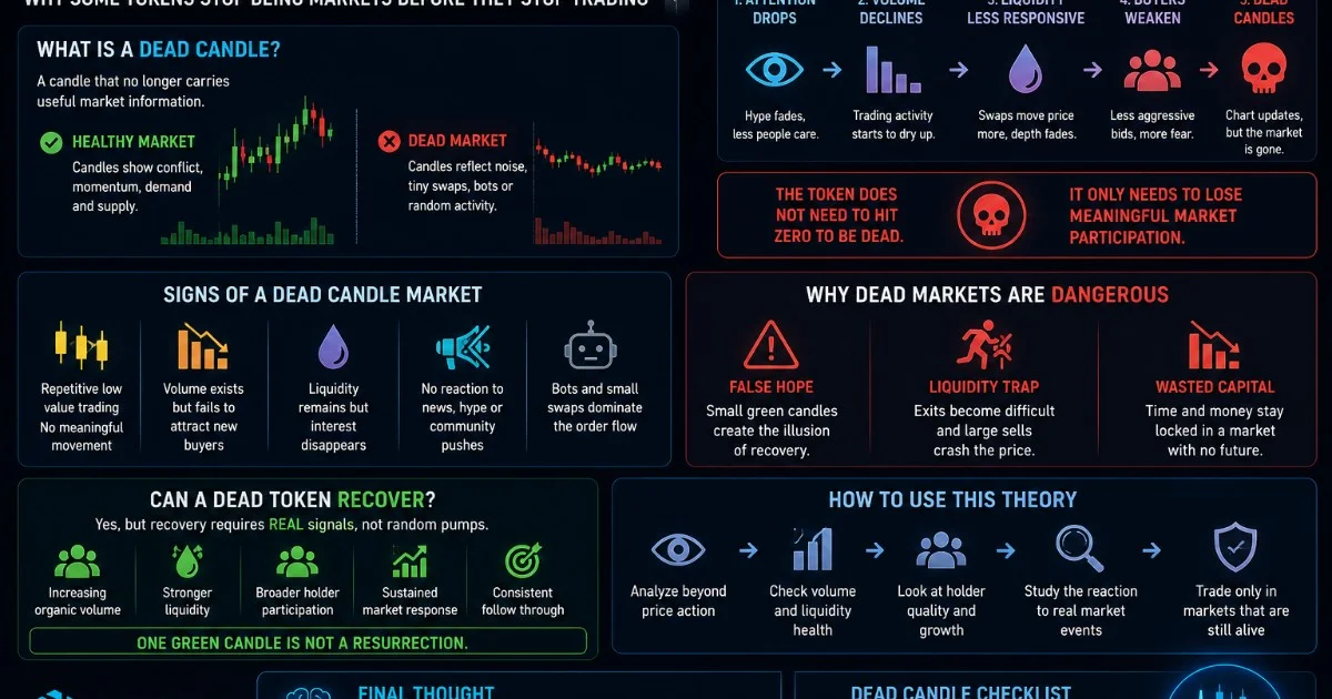 The Dead Candle Theory: Why Some Tokens Stop Being Markets Before They Stop Trading