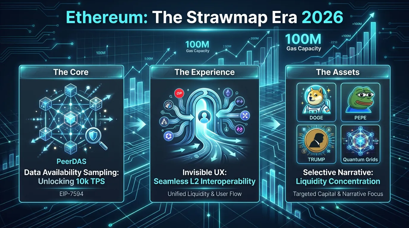 Ethereum Strawmap graphic illustrating advancements in TPS and infrastructure evolution in digital assets.