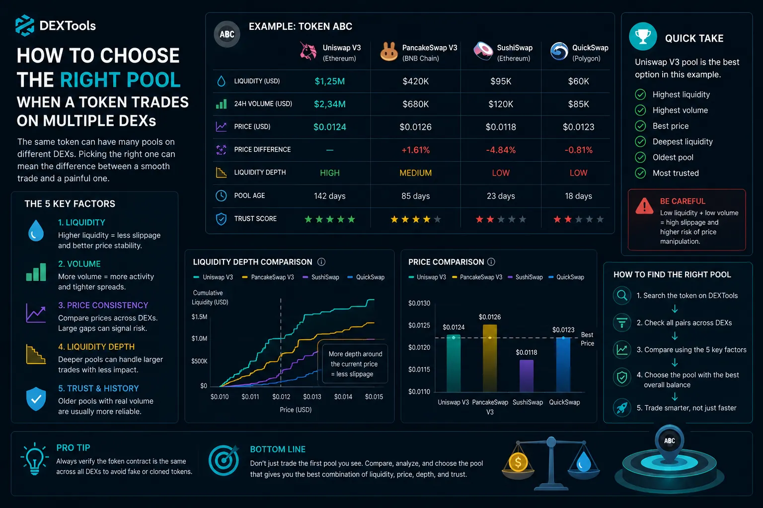 How to Choose the Right Pool When a Token Trades on Multiple DEXs