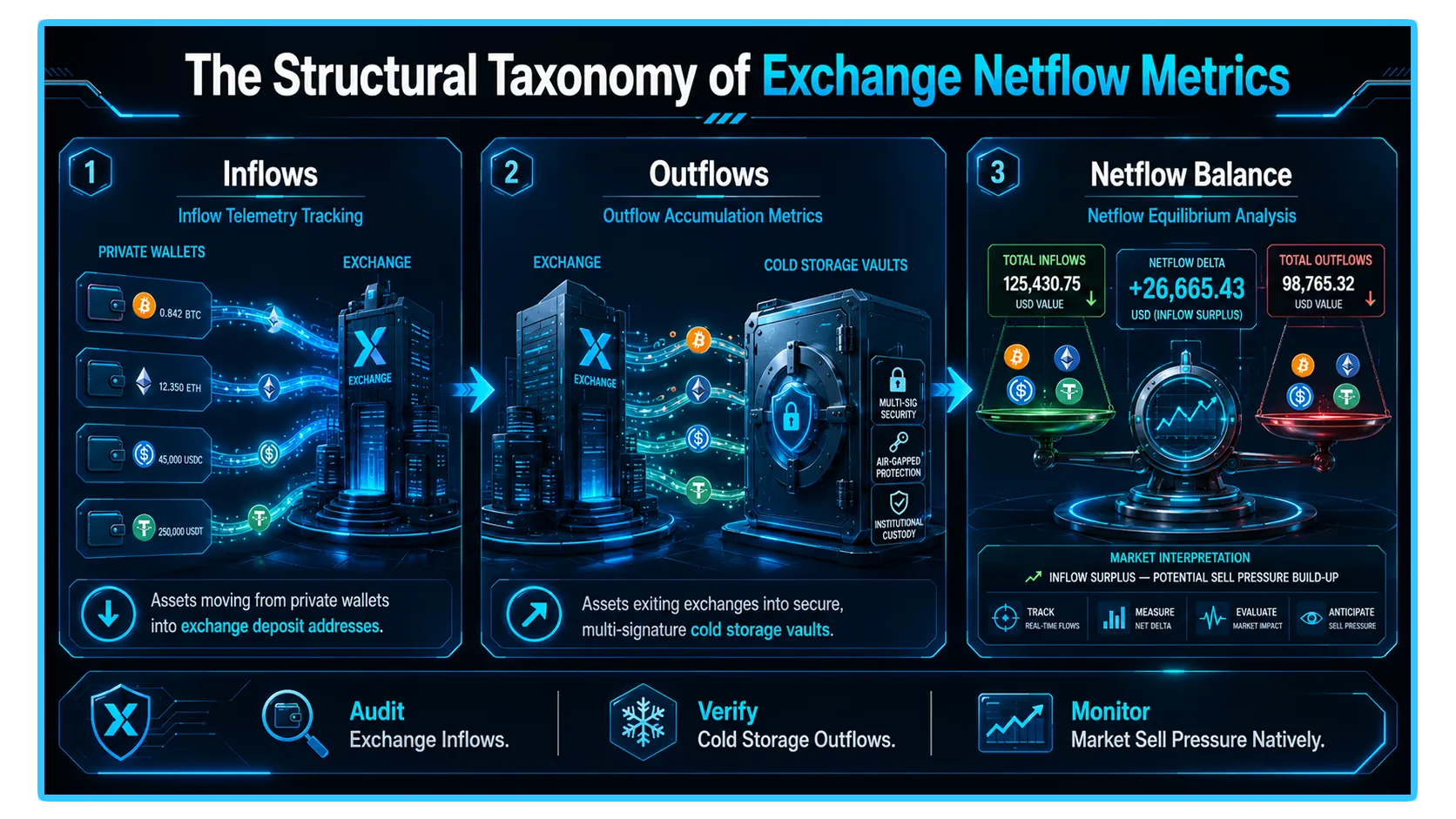 Exchange netflow analysis showcasing digital market inventory trends and shifts in global financial markets.