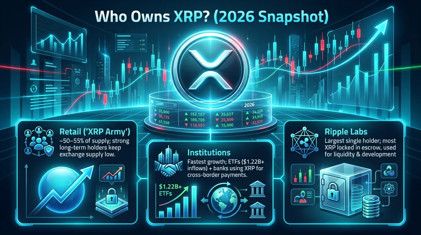 XRP Ledger overview with total supply details and escrow mechanism for institutional settlement in 2026.