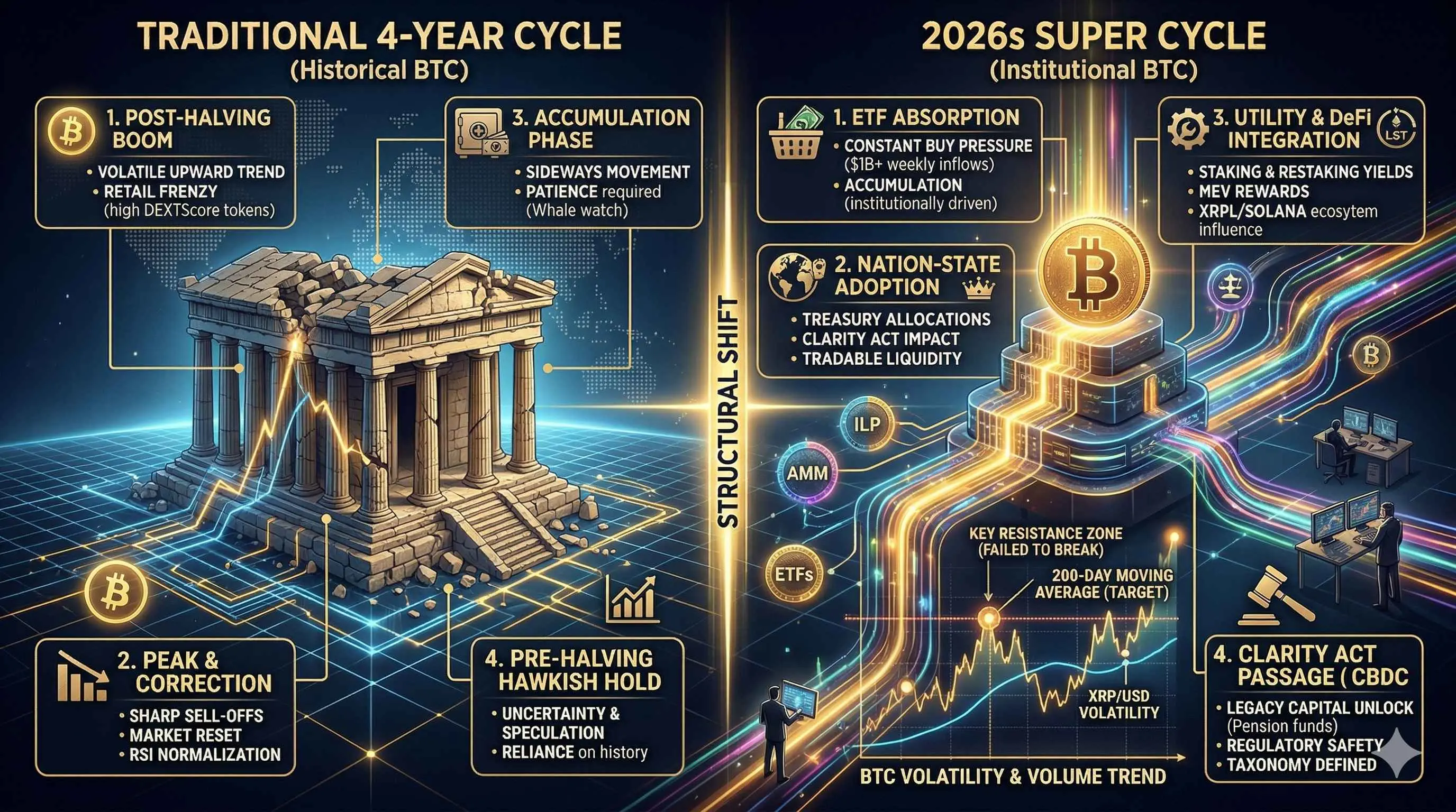 2026년 비트코인 가격 예측, 암호화폐의 미래와 4년 주기의 잠재적 종료 탐구.