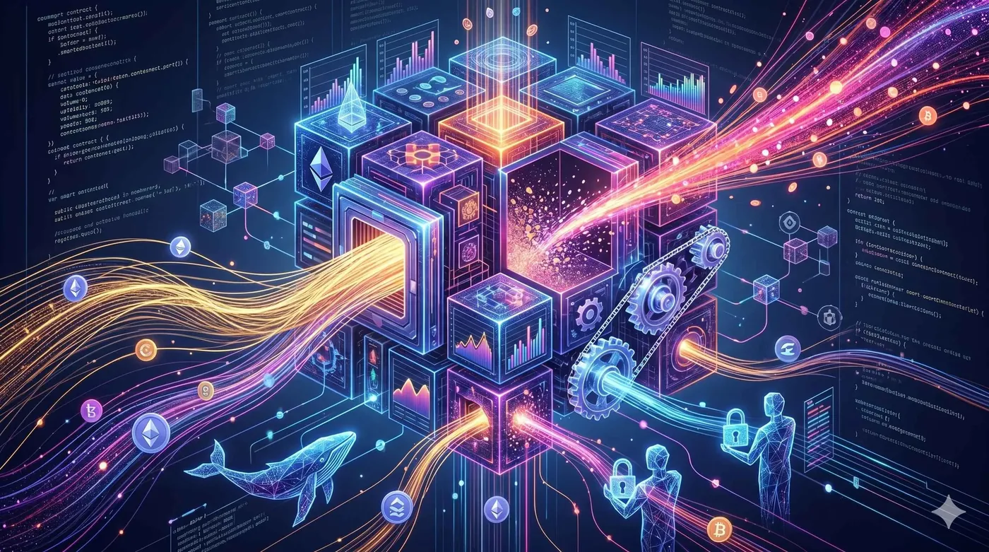 Ethereum-Logo mit schwankendem ETH-Angebotsdiagramm, das die dynamische Natur der Geldpolitik von Ethereum veranschaulicht.