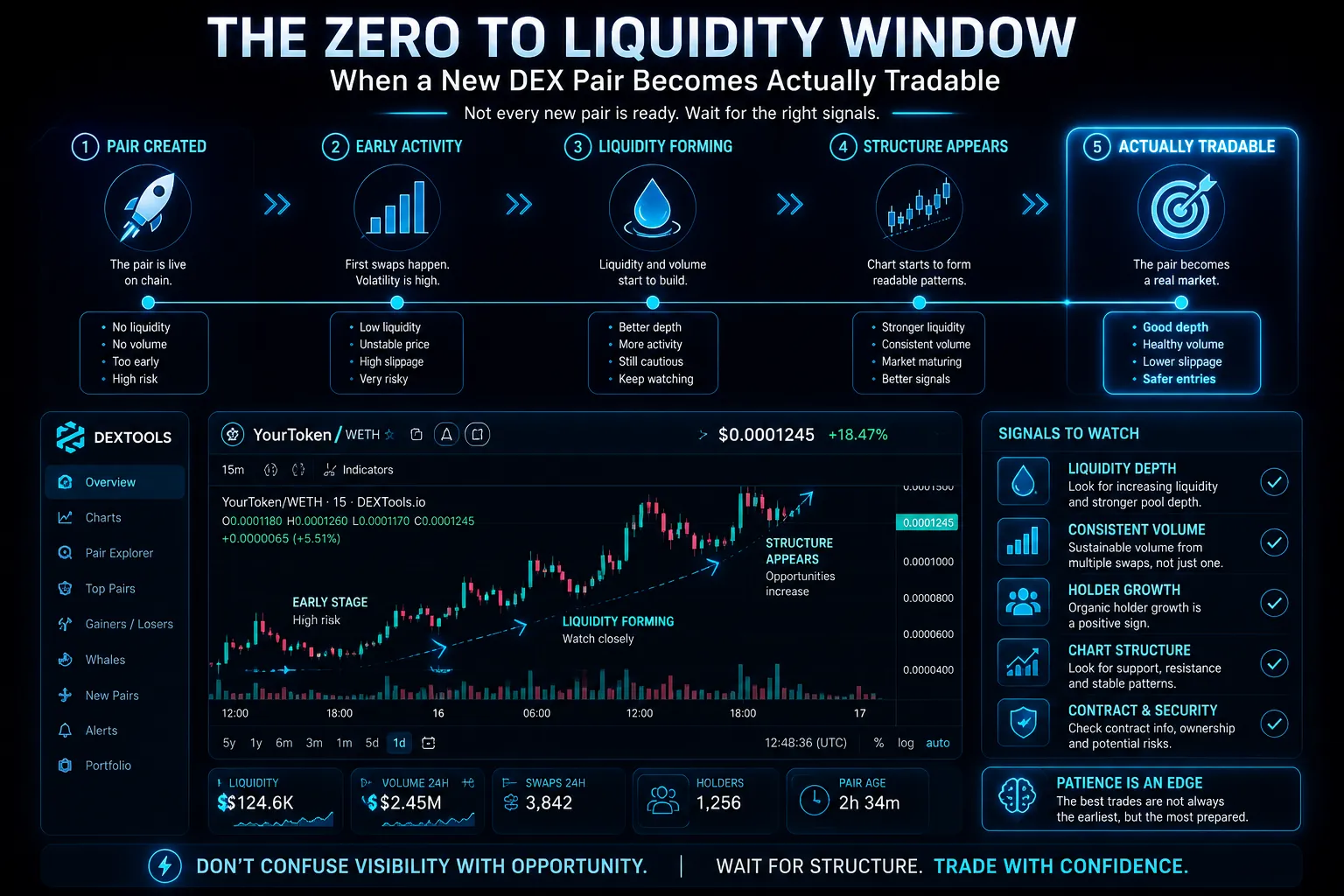 The Zero to Liquidity Window: When a New DEX Pair Becomes Actually Tradable