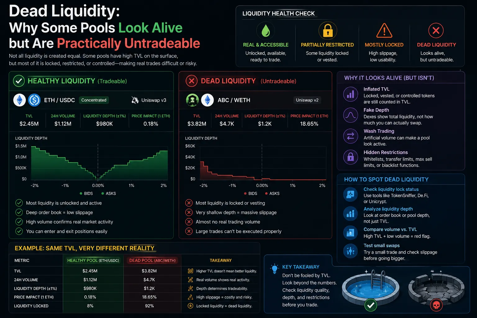 Dead Liquidity: Why Some Pools Look Alive but Are Practically Untradeable