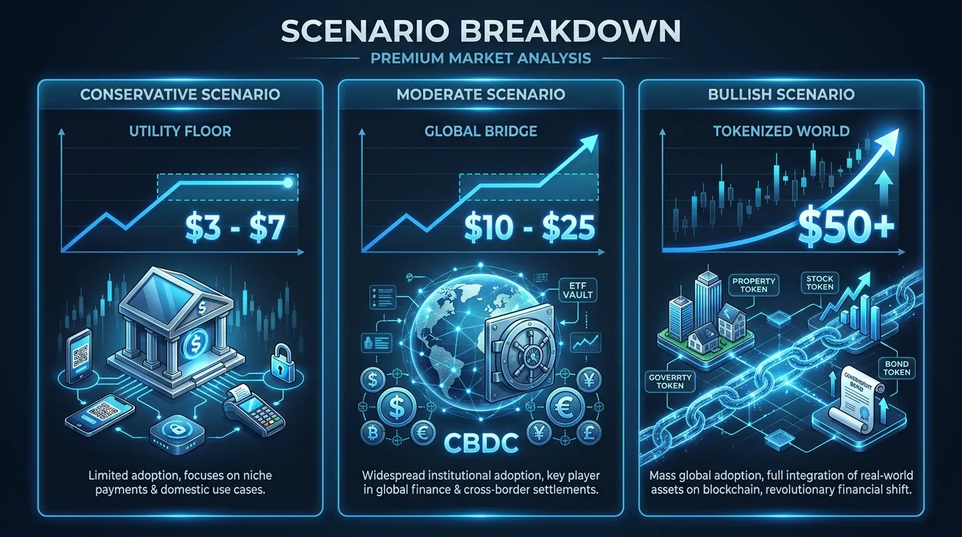 XRP token price prediction for 2030 amidst regulatory challenges and market volatility, showcasing a digital asset analysis.