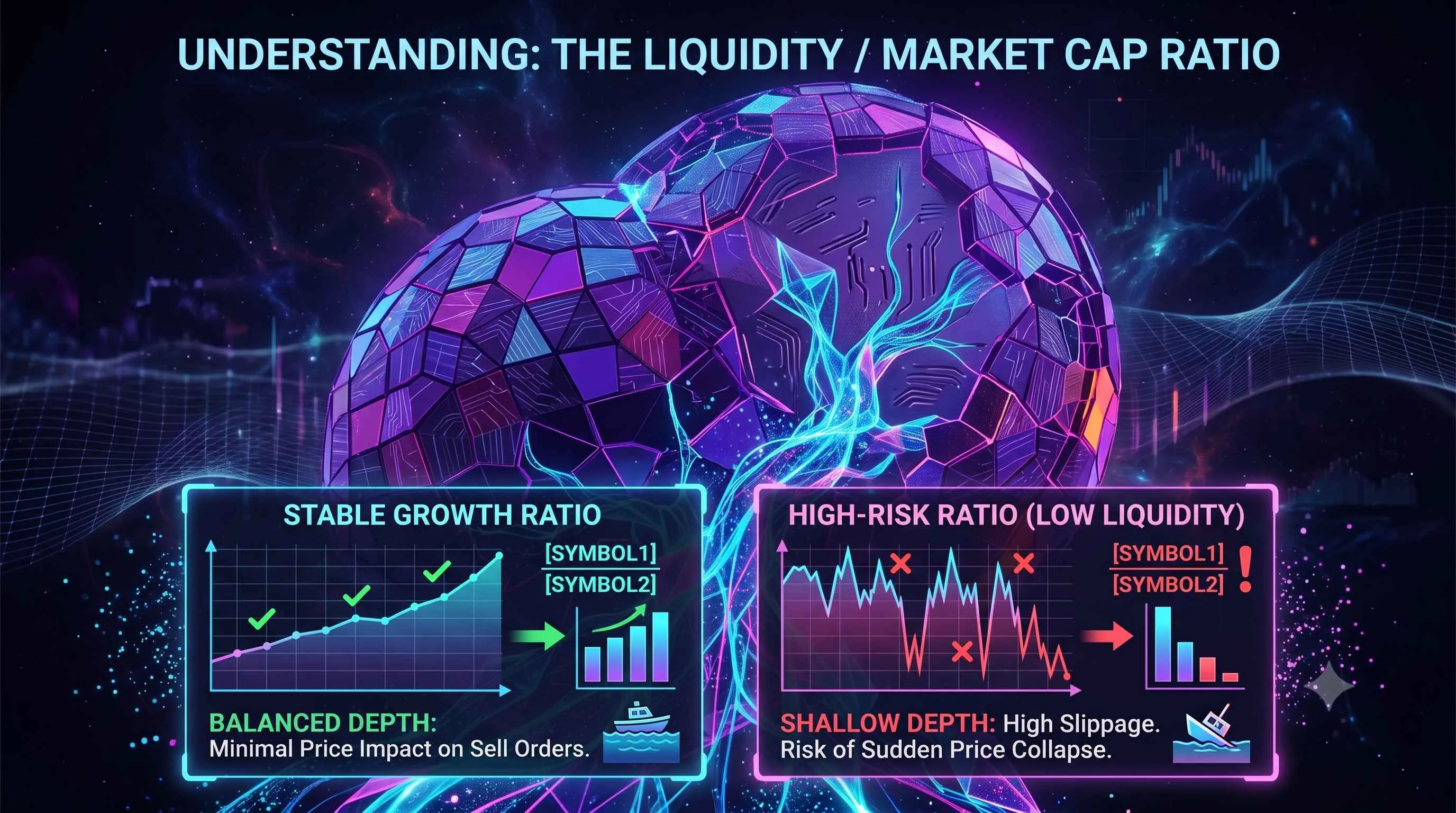 Liquidity to market cap ratio analysis for identifying risky tokens in decentralized finance (DeFi) markets.