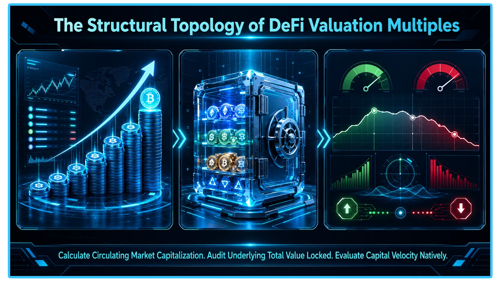 Illustration of Market Cap to TVL ratio, highlighting its importance in valuing DeFi tokens in the cryptocurrency market.