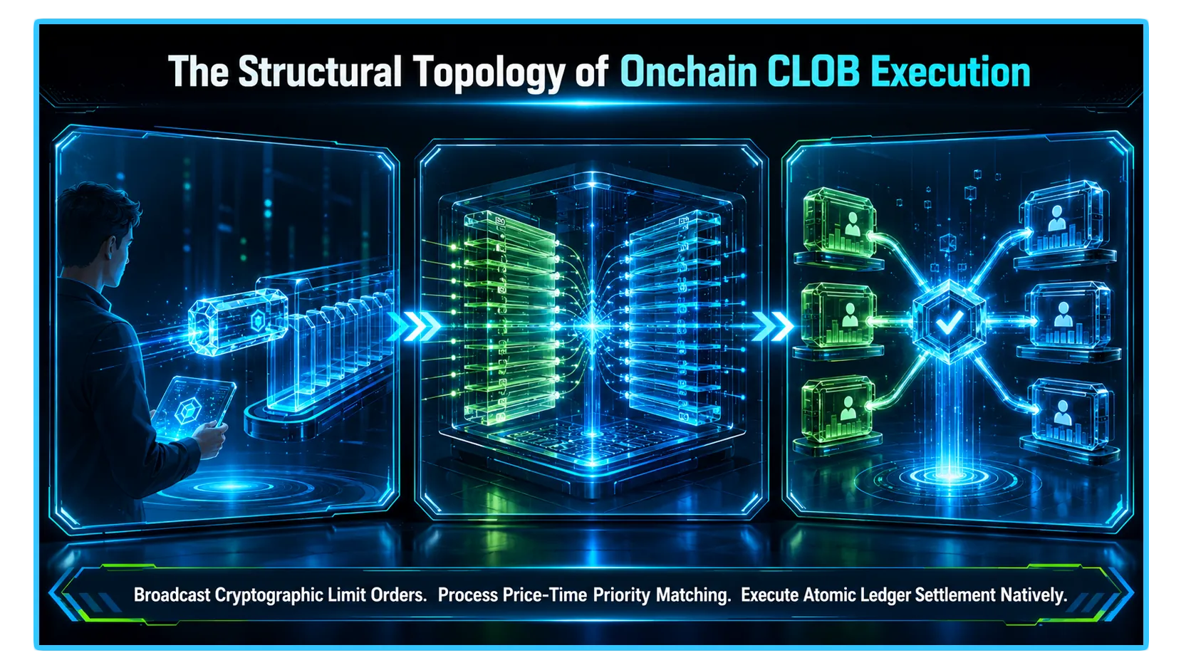 Illustration of an onchain orderbook DEX concept, showcasing decentralized trading mechanisms and blockchain technology.