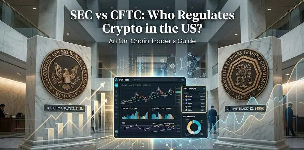 SEC and CFTC logos representing the regulatory debate over cryptocurrency in the US, highlighting agency jurisdiction.