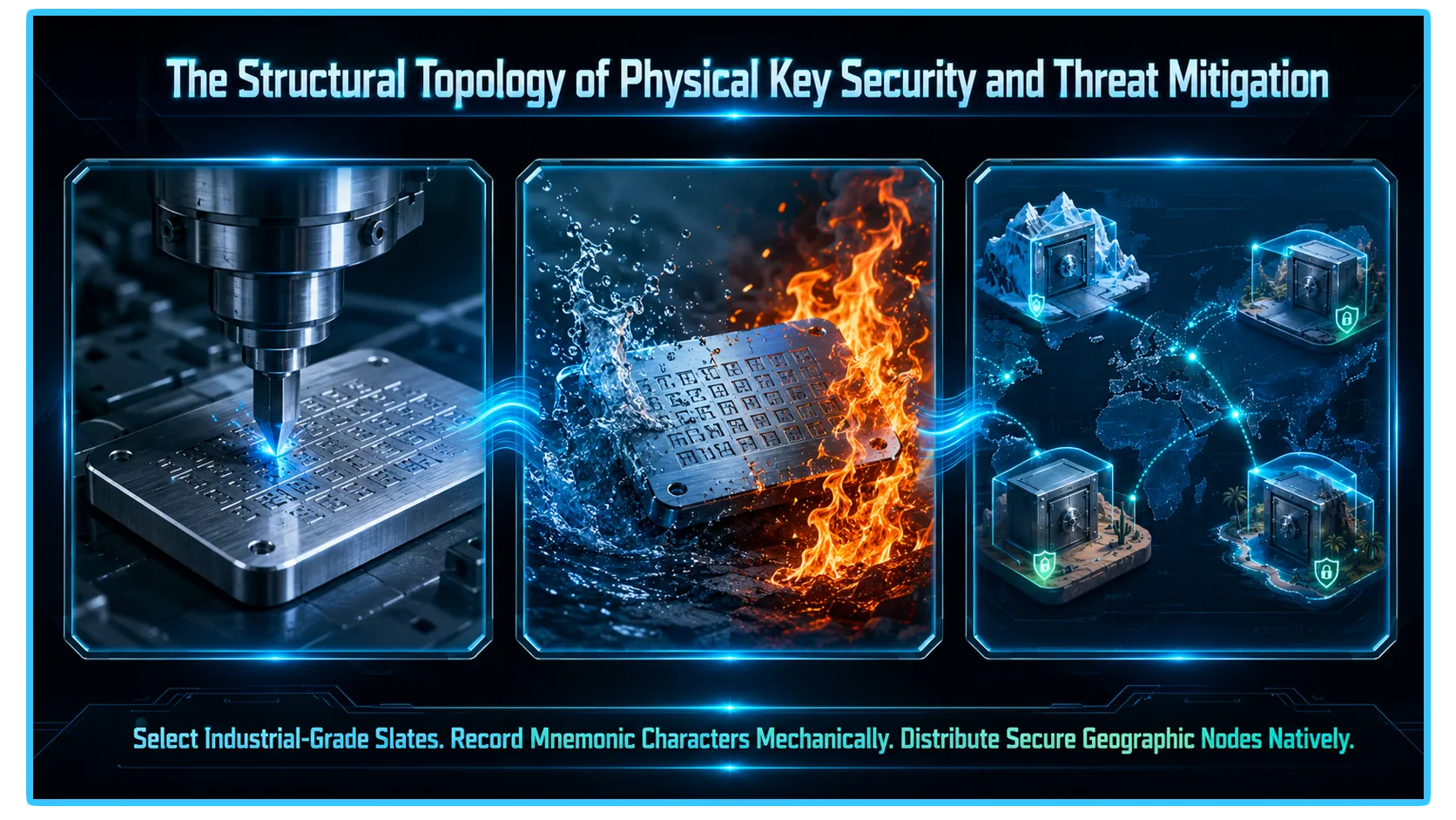 Metal seed phrase storage solutions for secure cryptocurrency management and protection against digital threats.
