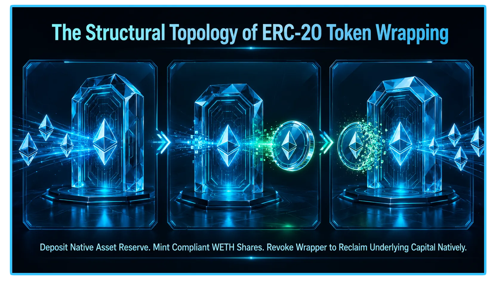 Illustration of the process to manually wrap and unwrap ETH to WETH in decentralized finance transactions.