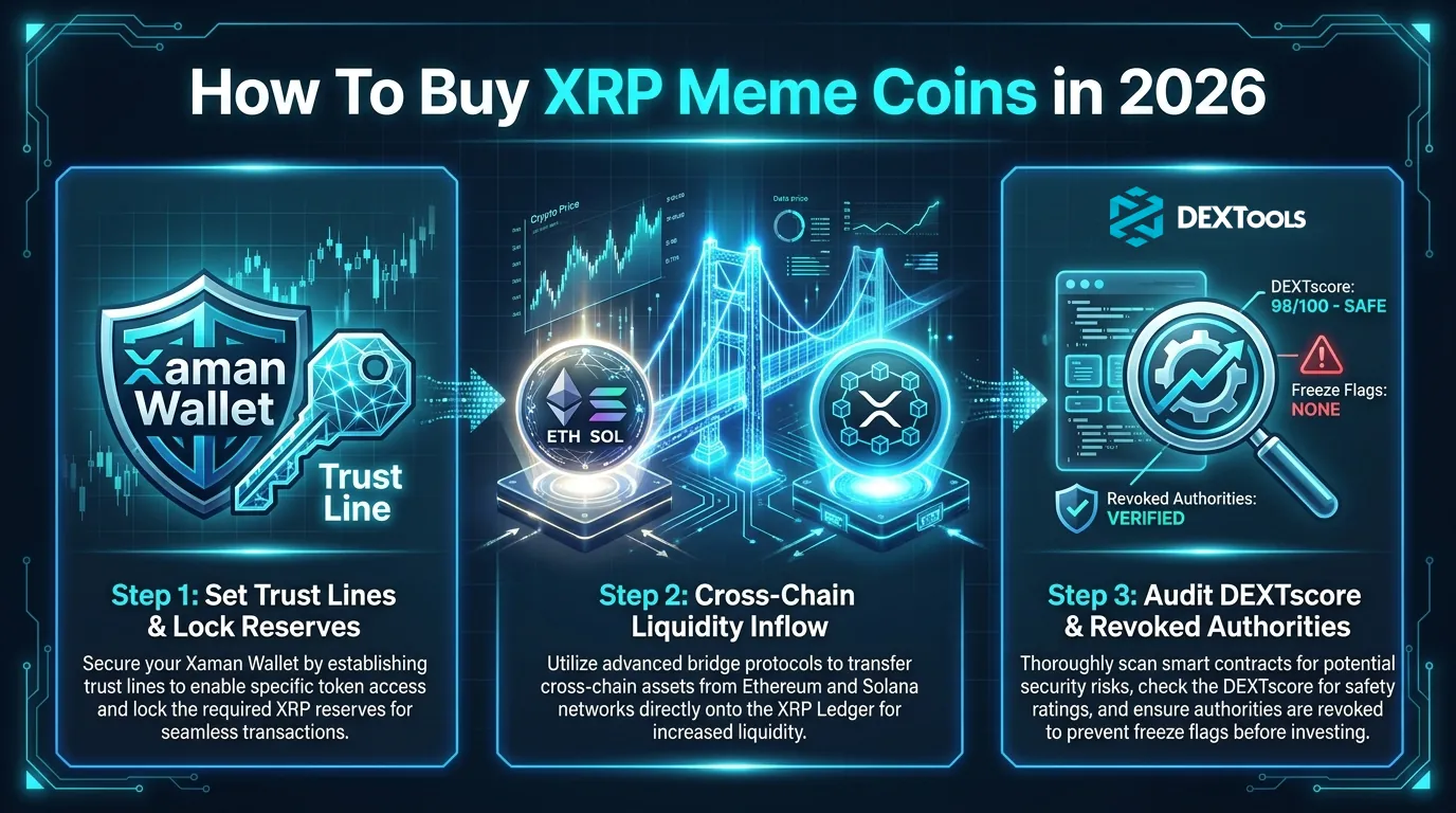 Guia de negociação de moedas meme XRP para 2026, mostrando a dinâmica do mercado XRPL em evolução e estratégias de investimento.