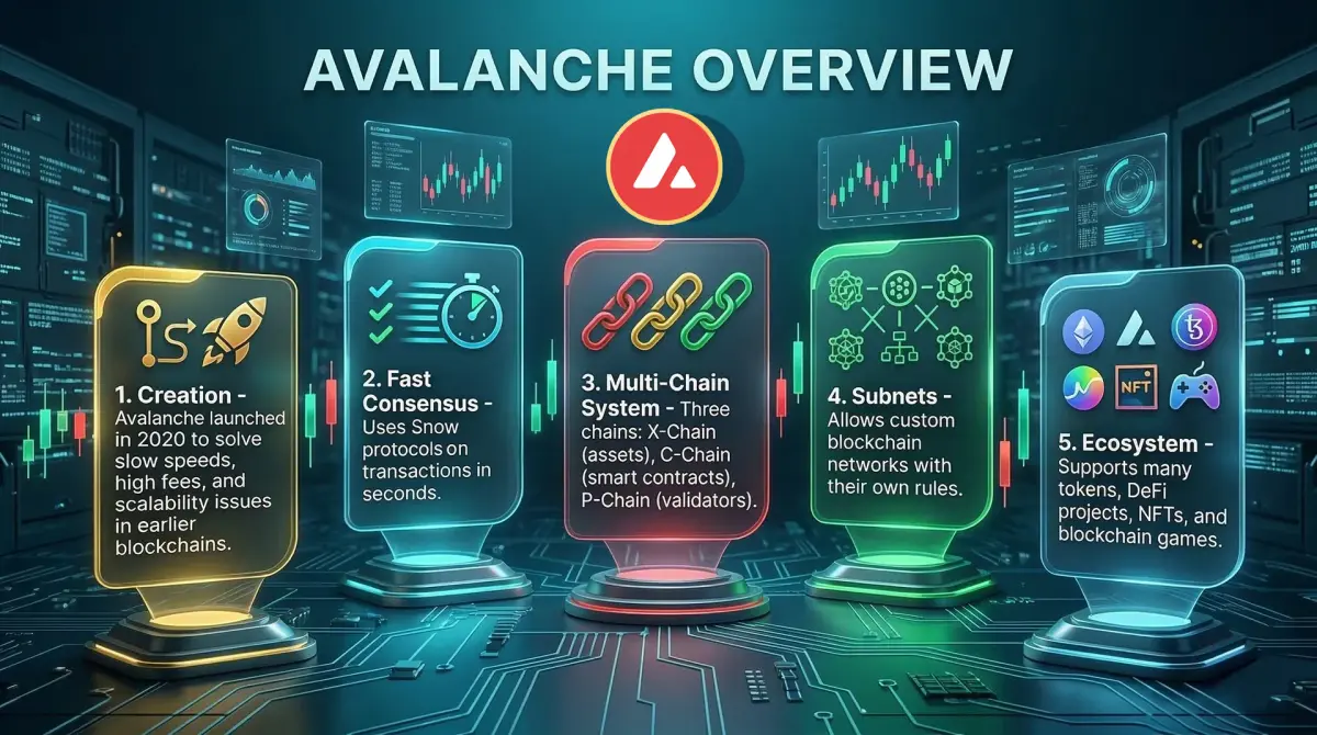 Überblick über die Fortschritte der Avalanche-Blockchain-Technologie und Infrastruktur im Jahr 2026.
