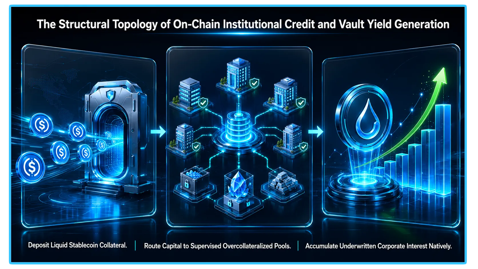 Maple syrupUSDC logo with financial graphs illustrating institutional loan yield in decentralized finance.
