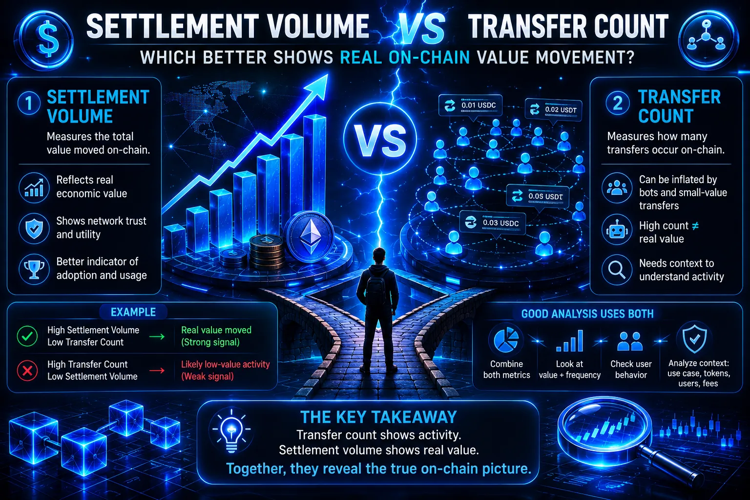 Settlement Volume vs Transfer Count: Which Better Shows Real On Chain Value Movement?