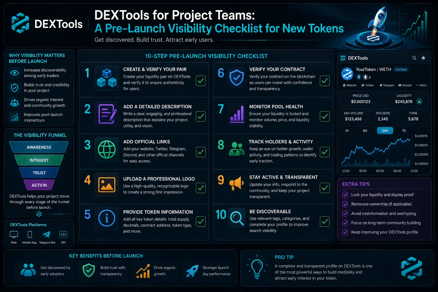DEXTools for Project Teams: A Pre Launch Visibility Checklist for New Tokens