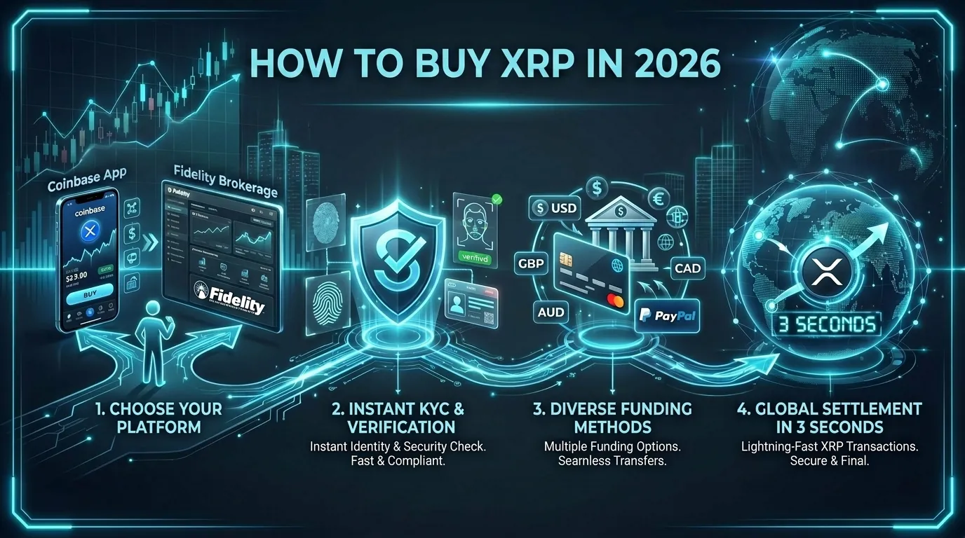 Guide to buying XRP crypto on platforms like Coinbase and Fidelity in 2026.