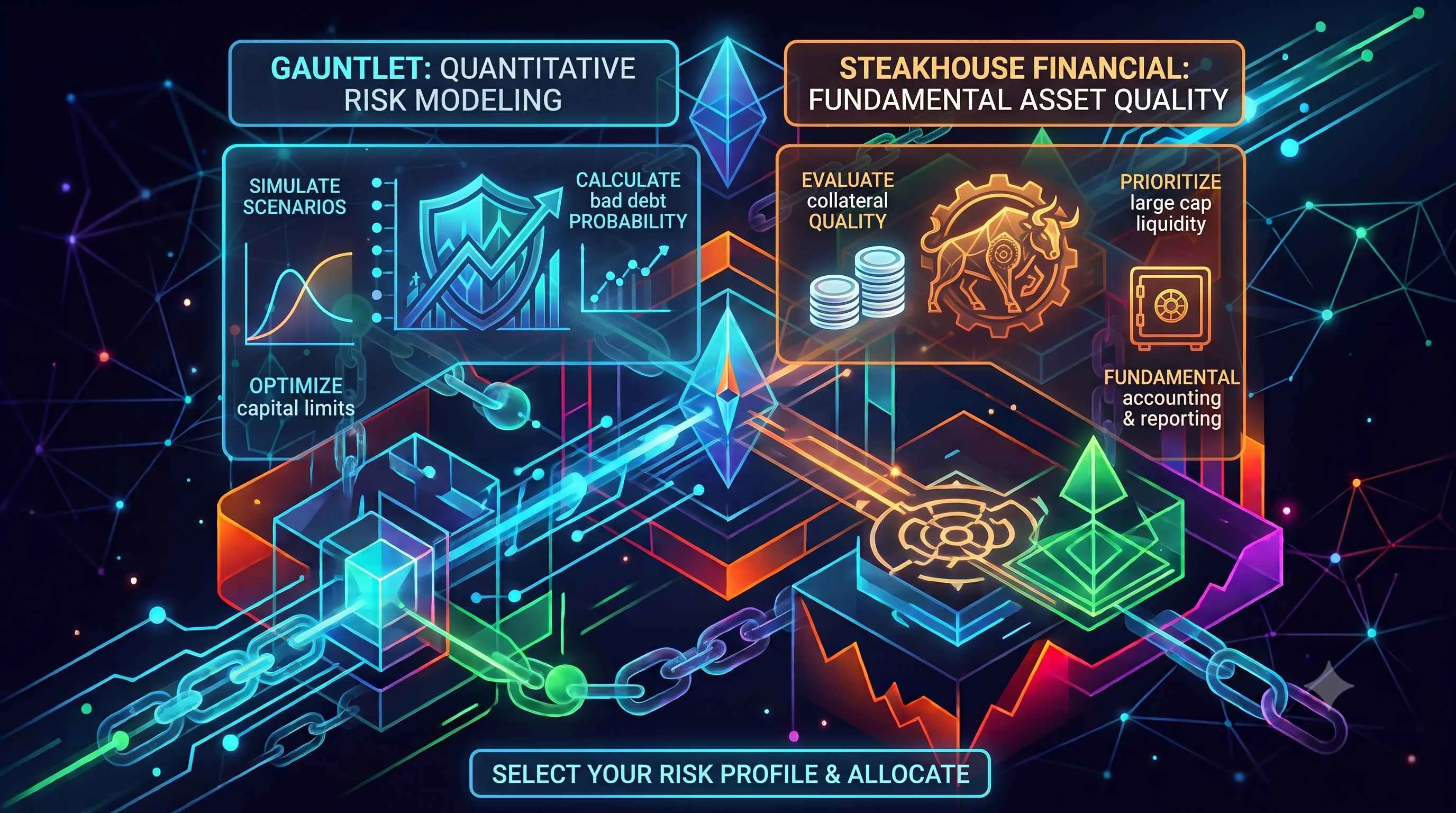 Image depicting Morpho Vault curators in decentralized finance, highlighting modular credit markets and innovative lending solutions.