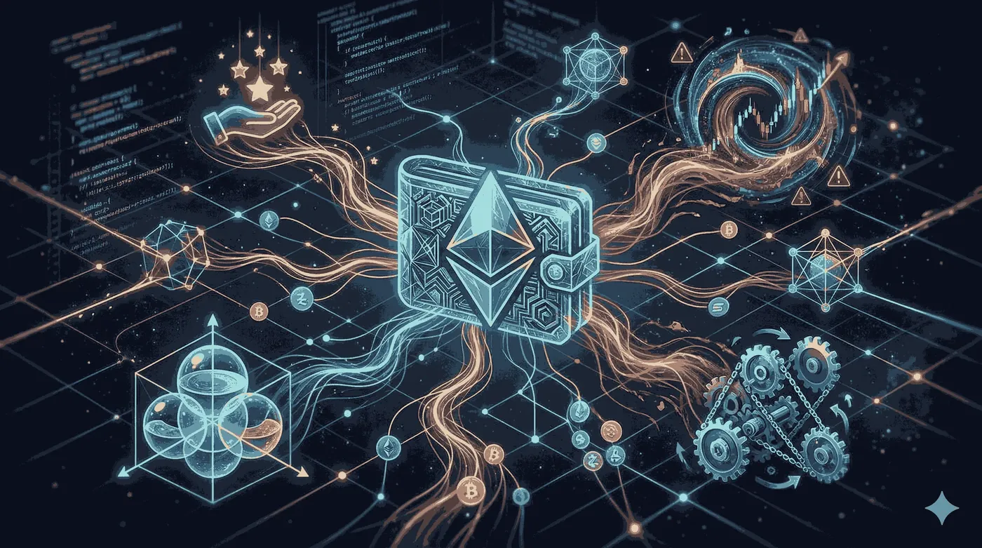Übersicht über Vitalik Buterins Ethereum-Wallet, die seine Bestände und On-Chain-Aktivitäten im Krypto-Bereich zeigt.