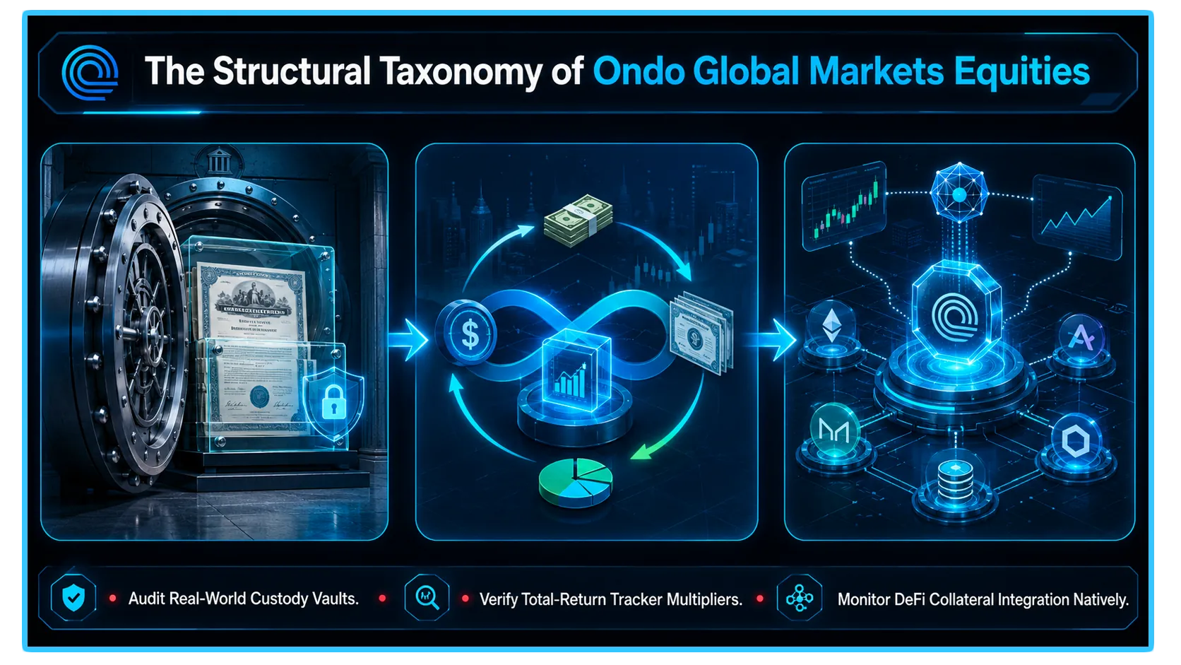 Ondo Global Markets logo representing on-chain equities and the digitization of global capital markets.