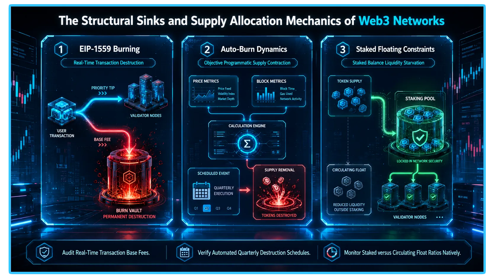 Inflation vs. burn mechanisms in blockchain assets, illustrating price fluctuations and market dynamics.