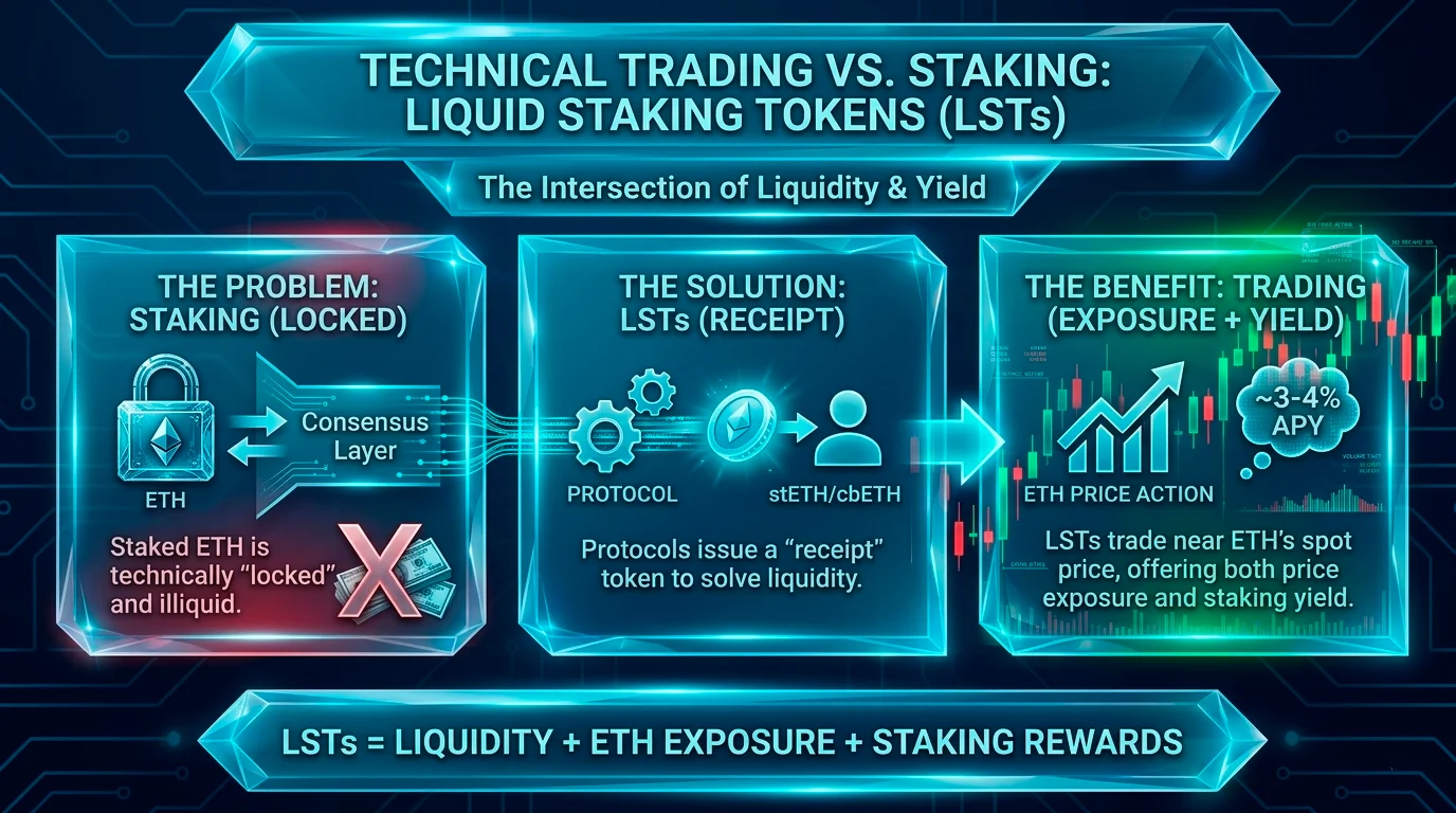 Comparison of technical trading and staking strategies for Ethereum in 2026, highlighting ETH vs. ETH 2.0.