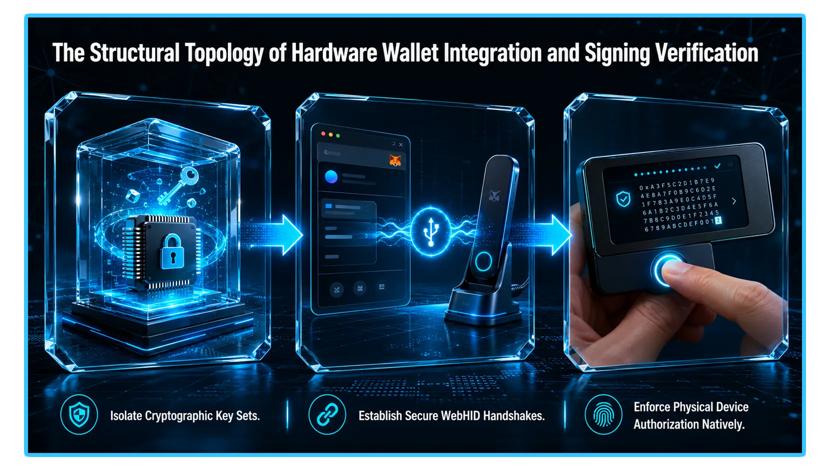 Image showing a hardware wallet connected to a computer screen displaying the MetaMask interface for secure cryptocurrency transactions.