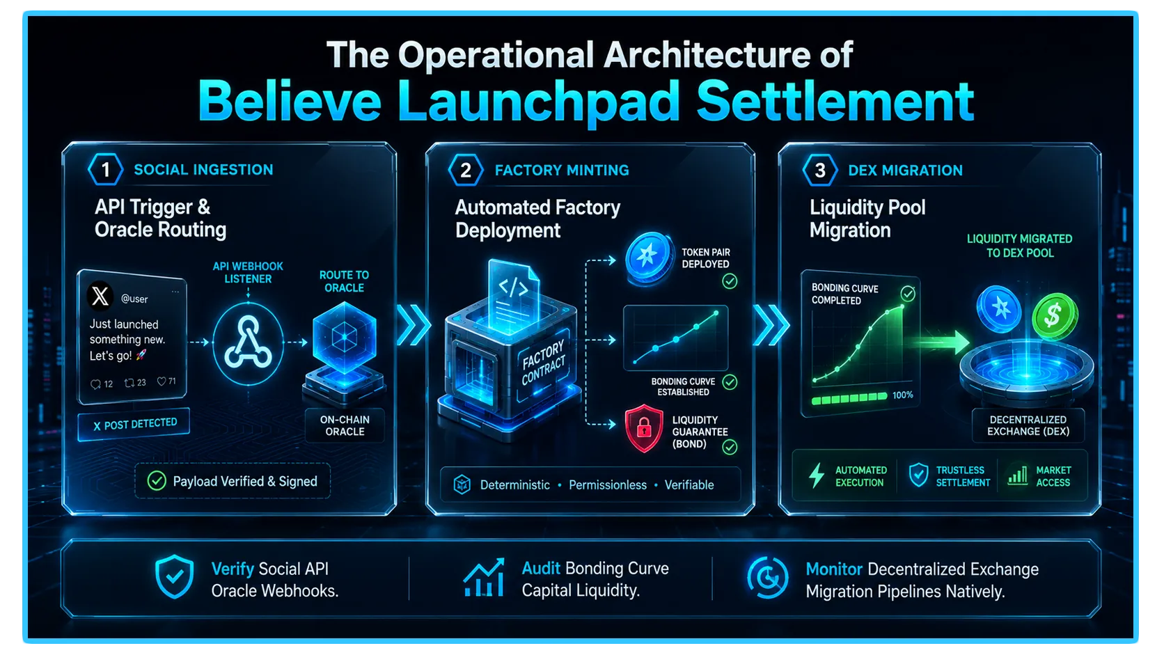 Illustration of the X-Triggered Launchpad concept in decentralized finance and social media integration.