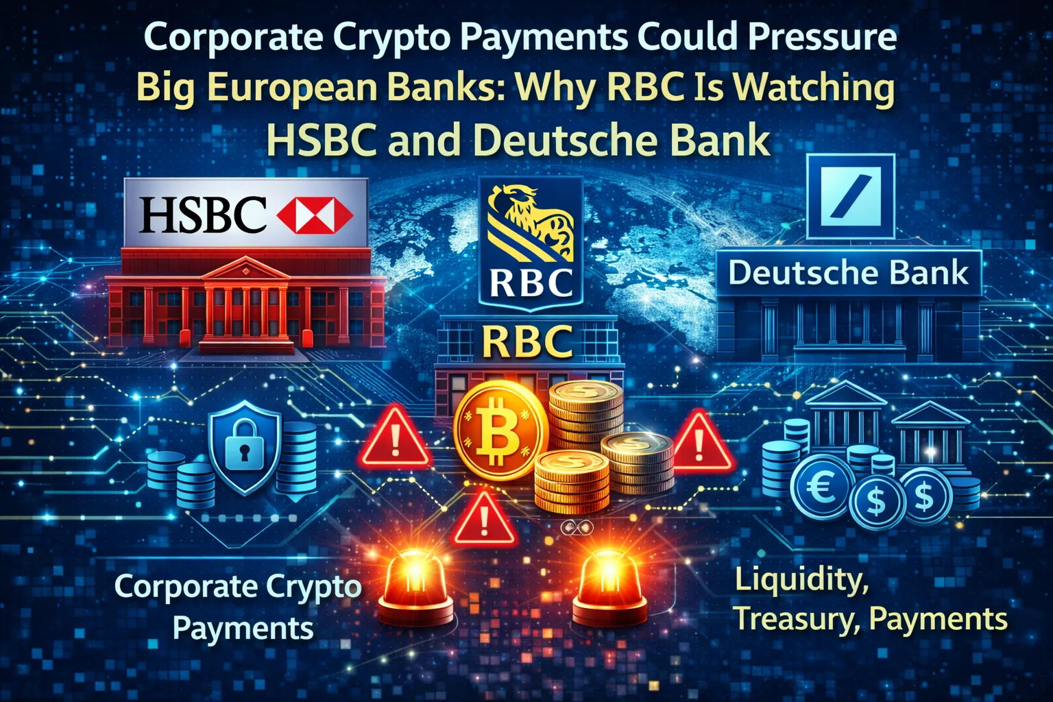 Kurumsal kripto ödemeleri, HSBC ve Deutsche Bank gibi Avrupa bankaları için riskler oluşturuyor ve nakit yönetimi stratejilerini etkiliyor.