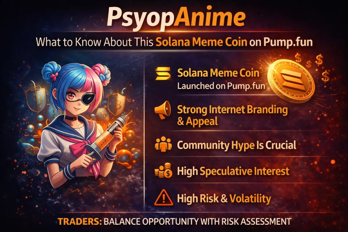 PsyopAnime meme coin en tendencia en Pump.fun, capturando la atención de la comunidad de trading de Solana.
