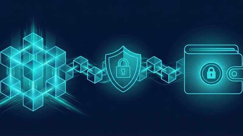 Editorial illustration of a crypto transfer moving from an exchange dashboard into a MetaMask-style wallet on an EVM network