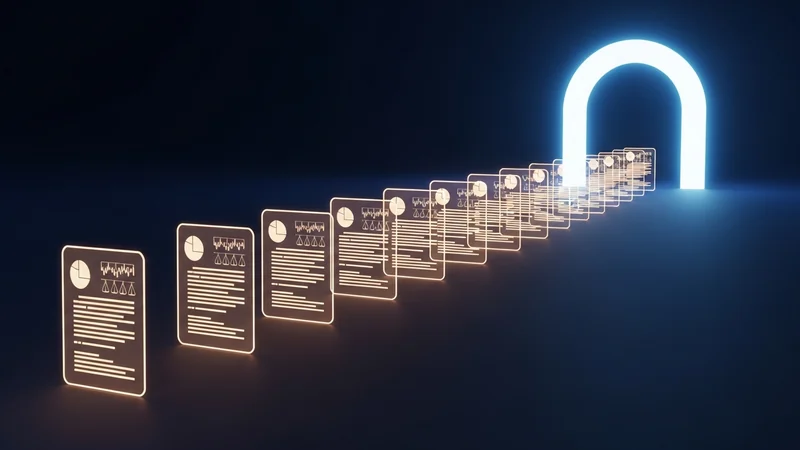 Ilustración de una ola de productos ETF de criptomonedas lanzándose en una bolsa de valores de EE. UU. en 2026