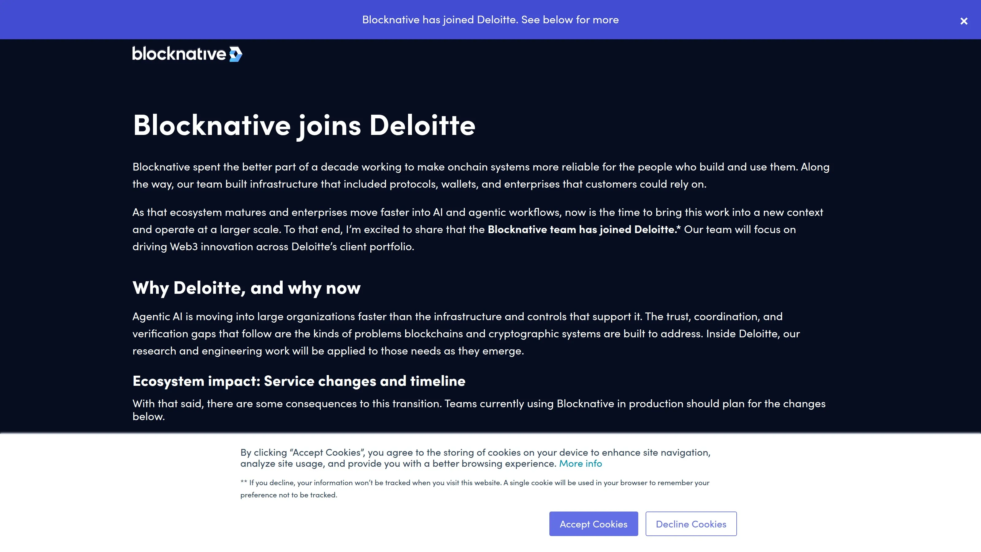 Blocknative homepage showing mempool data, gas insights and transaction monitoring tools.