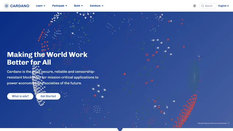 Cardano Netzwerk-Homepage und Ökosystem