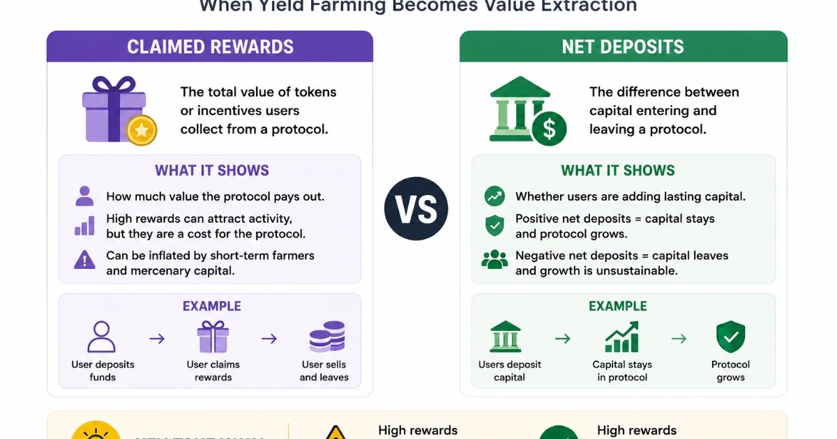 Claimed Rewards vs Net Deposits: When Yield Farming Becomes Value Extraction