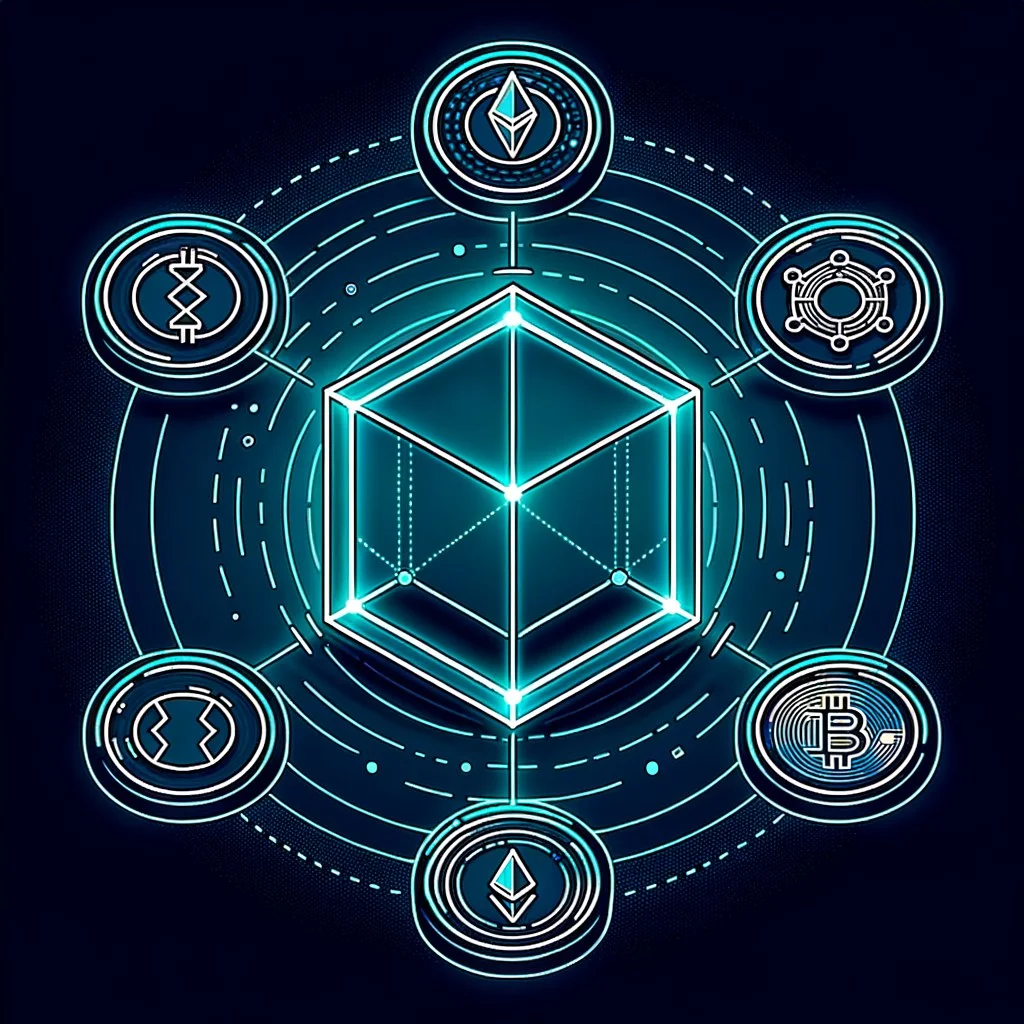 Multiple token standards displayed on a digital interface including ERC-20 ERC-721 BEP-20 SPL and TRC-20 with their host blockchains