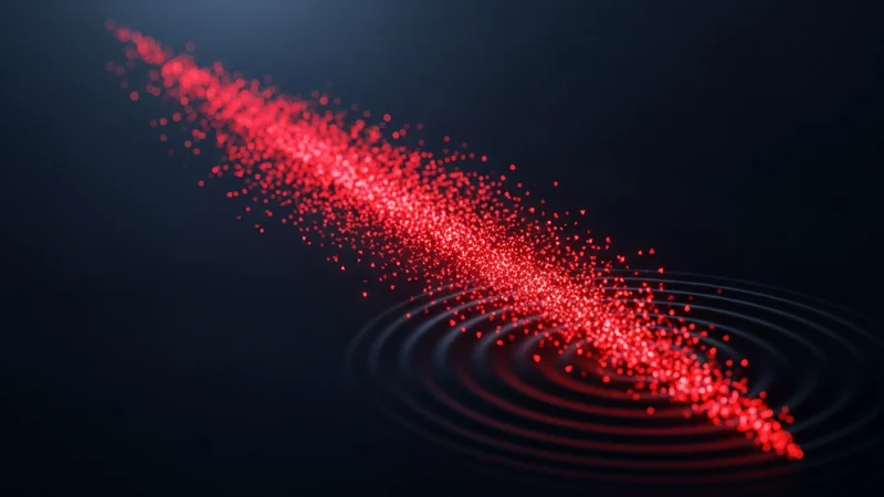 Visualisierung von gehebelten Long-Positionen, die ausgelöscht werden, während das Krypto-Open-Interest sinkt