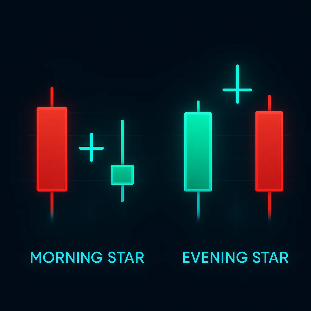 Morning Star and Evening Star candlestick patterns