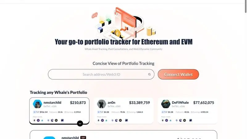 Captura de pantalla de DeBank para comparación de seguidores de wallet
