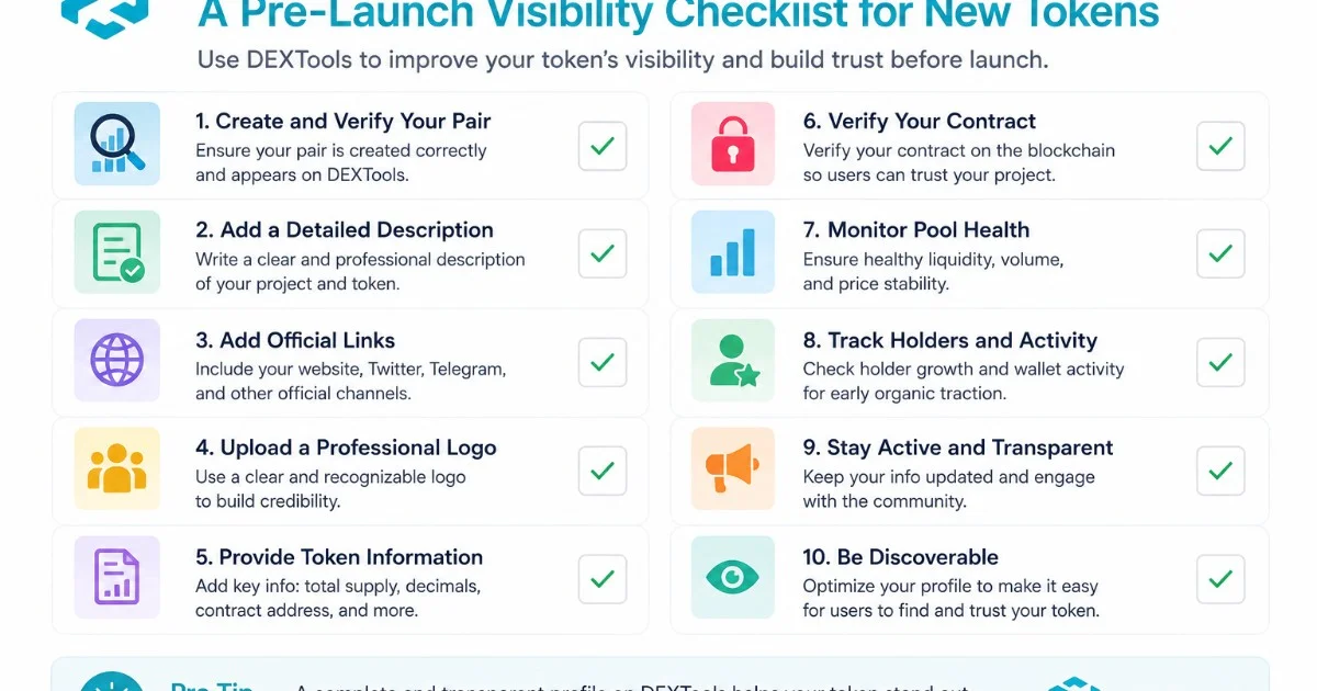 DEXTools for Project Teams: A Pre Launch Visibility Checklist for New Tokens