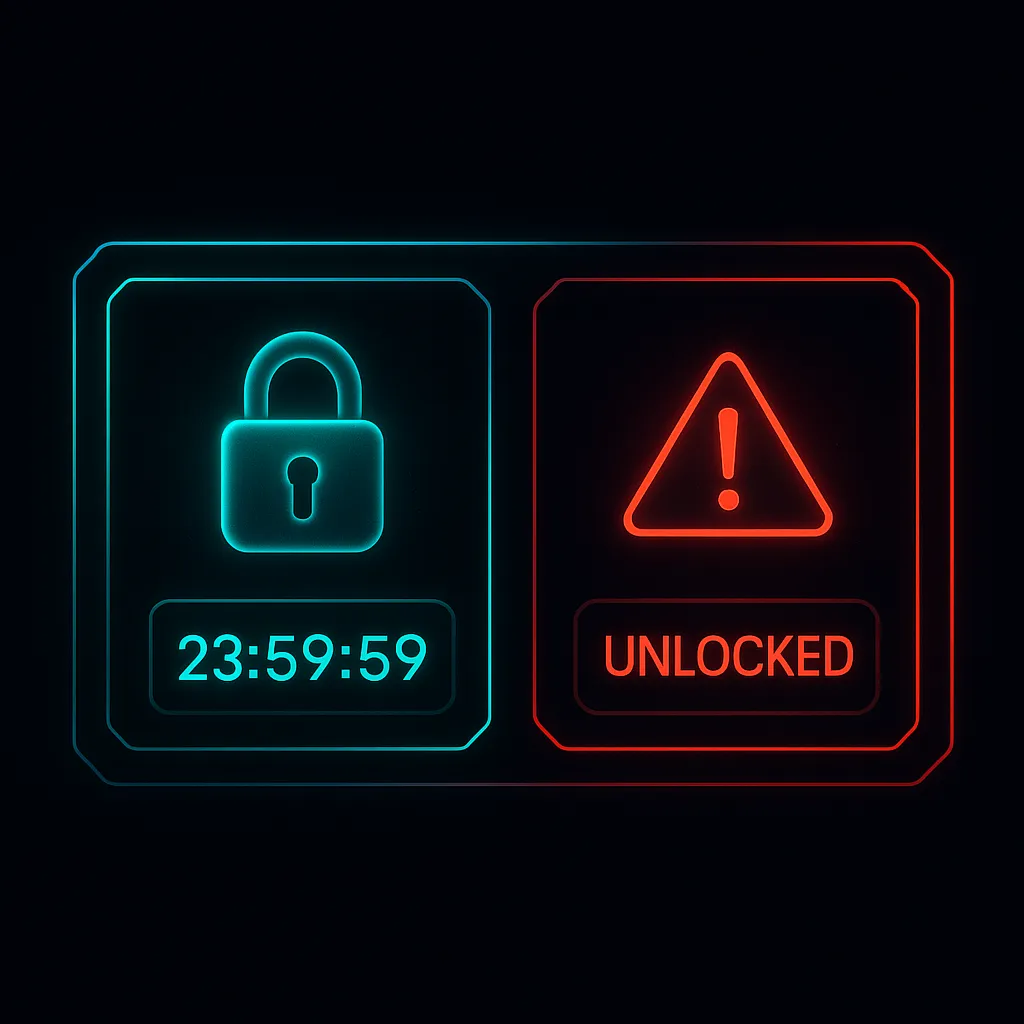 Locked liquidity with green lock icon versus unlocked liquidity with red warning