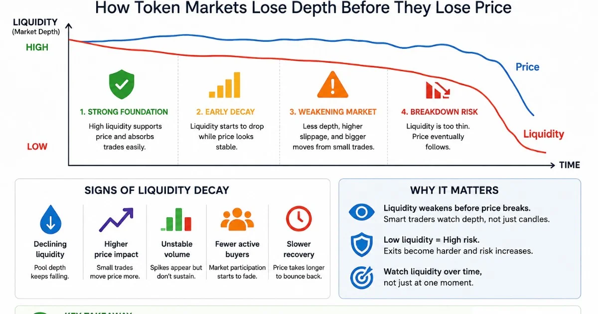 The Liquidity Decay Curve: How Token Markets Lose Depth Before They Lose Price
