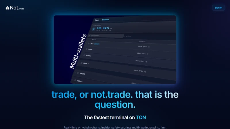 Not.Trade limit order interface with TRIGGER WHEN MCAP REACHES widget and exit ladder