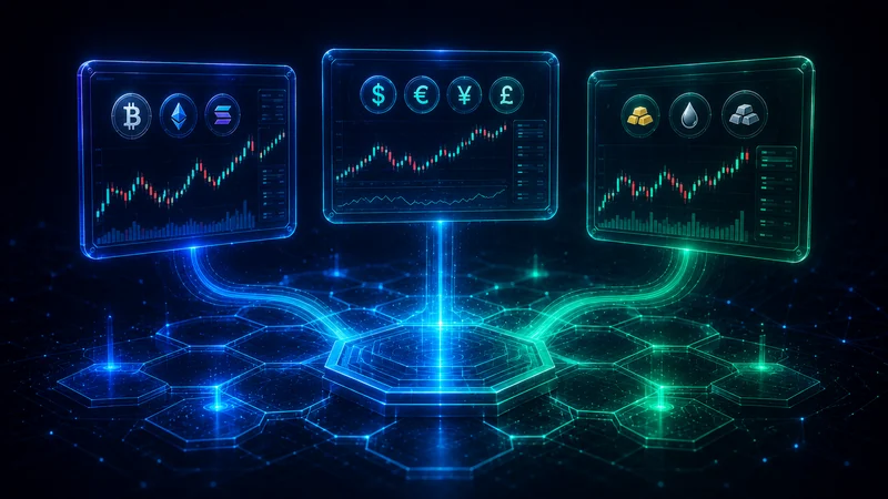Avantis decentralized perpetuals interface on Base showing crypto, forex and commodity markets