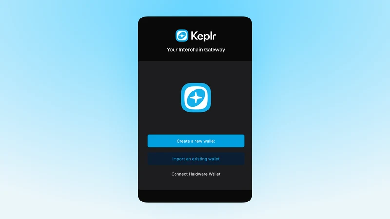 Echter Keplr Wallet Willkommens- und Onboarding-Bildschirm aus dem offiziellen Support-Flow