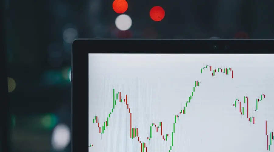 Stock market trading screen showing red indicators and declining prices during the March 2026 selloff